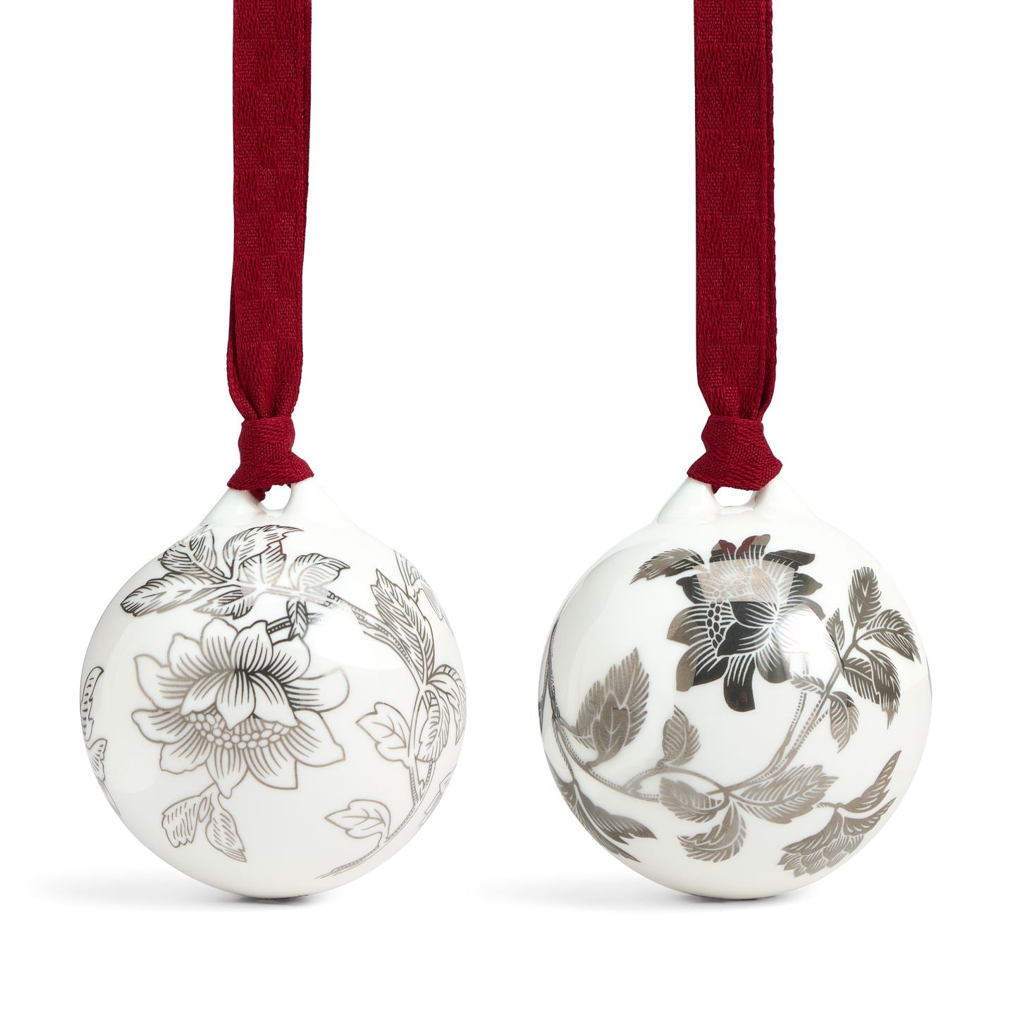 Festive Tonquin Ornament Pair Silver