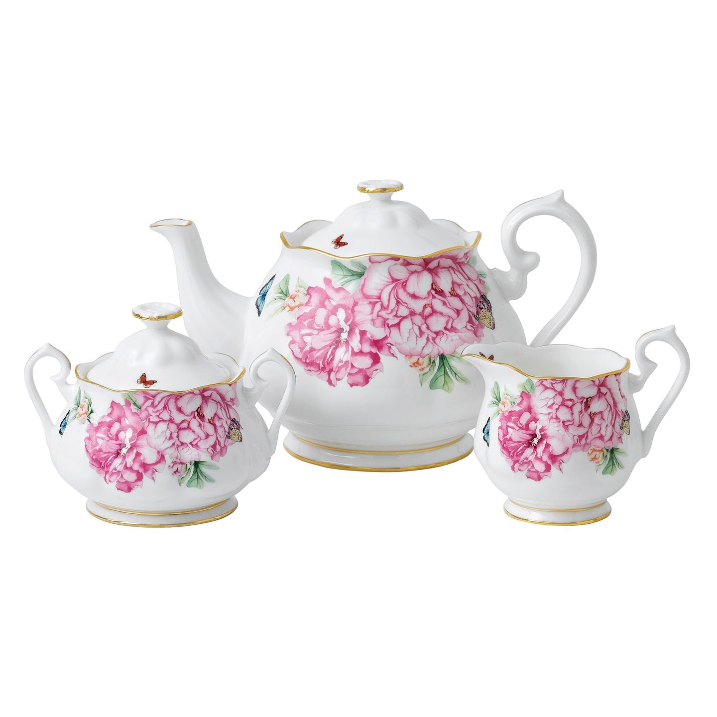 Royal Albert Miranda Kerr Friendship 3 Piece Set Teapot Sugar Creamer