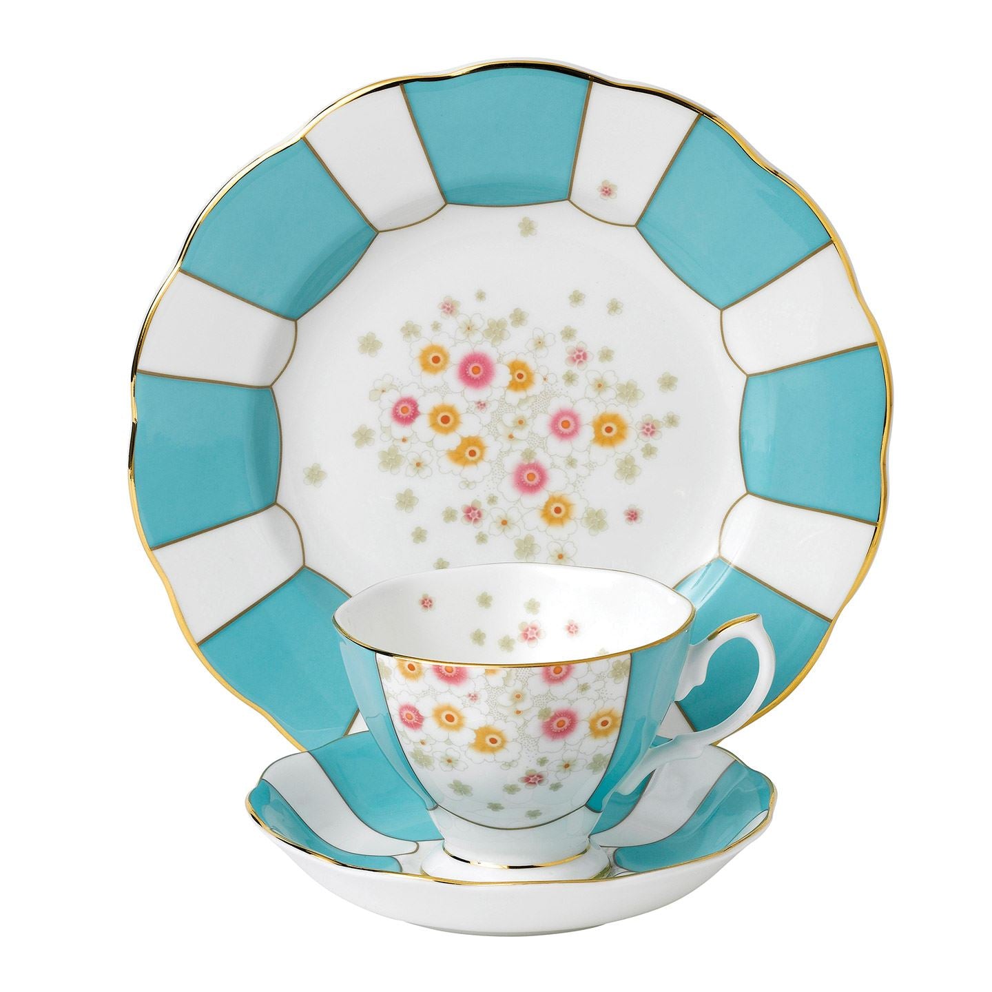 Royal Albert 100 Years of Royal Albert 1930 Mint Deco 3 Piece Set