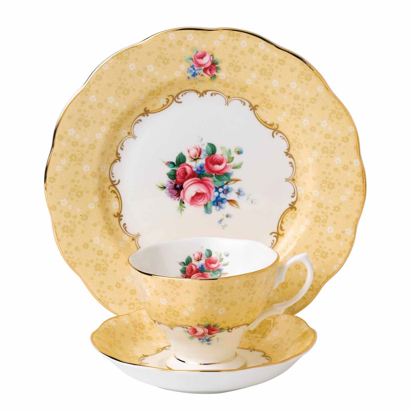 Royal Albert 100 Years of Royal Albert 1990 Bouquet 3 Piece Set