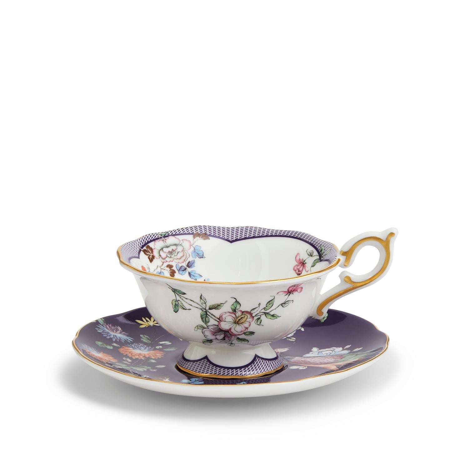 Wonderlust Midnight Crane Teacup and Saucer | Wedgwood