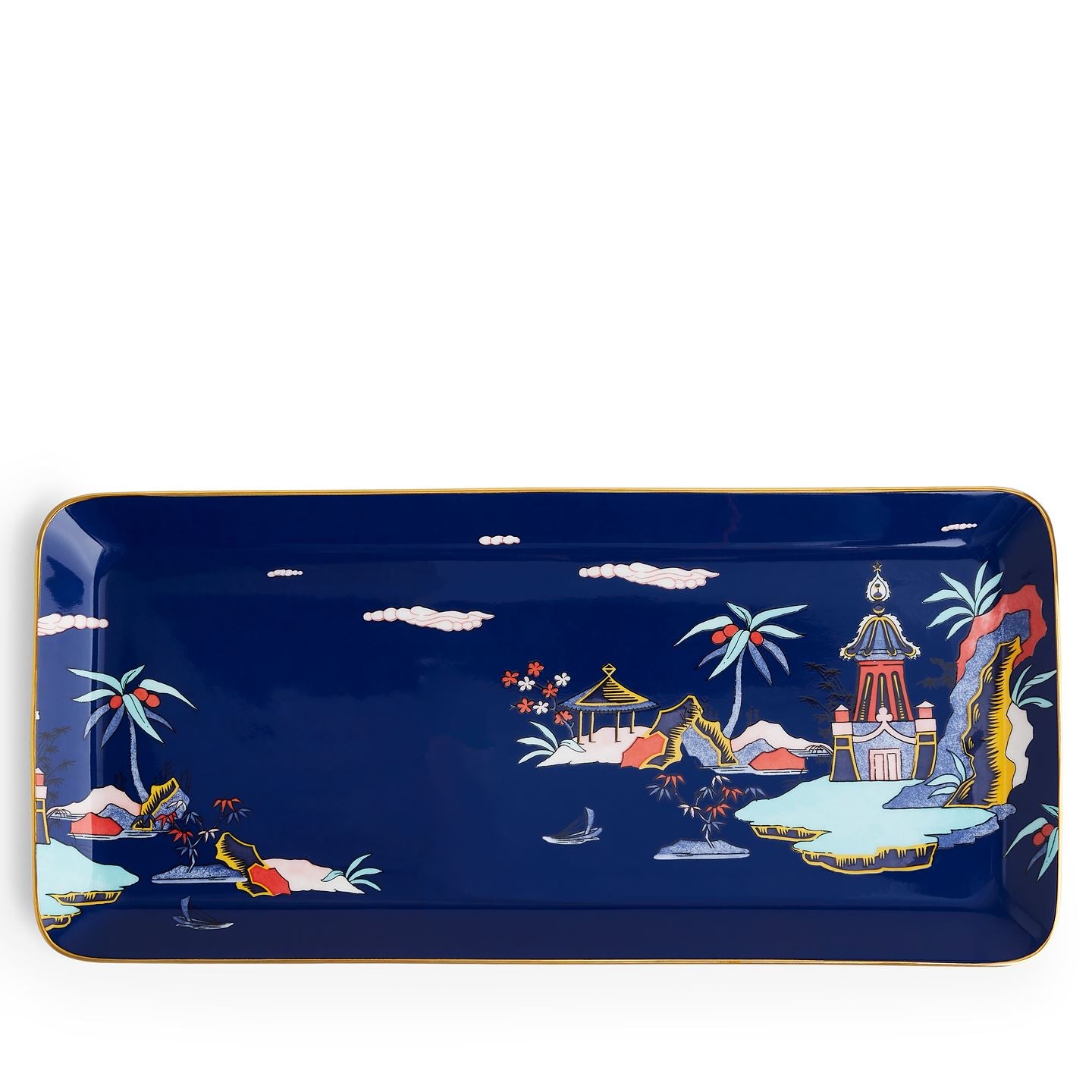 Wonderlust Blue Pagoda Sandwich Tray