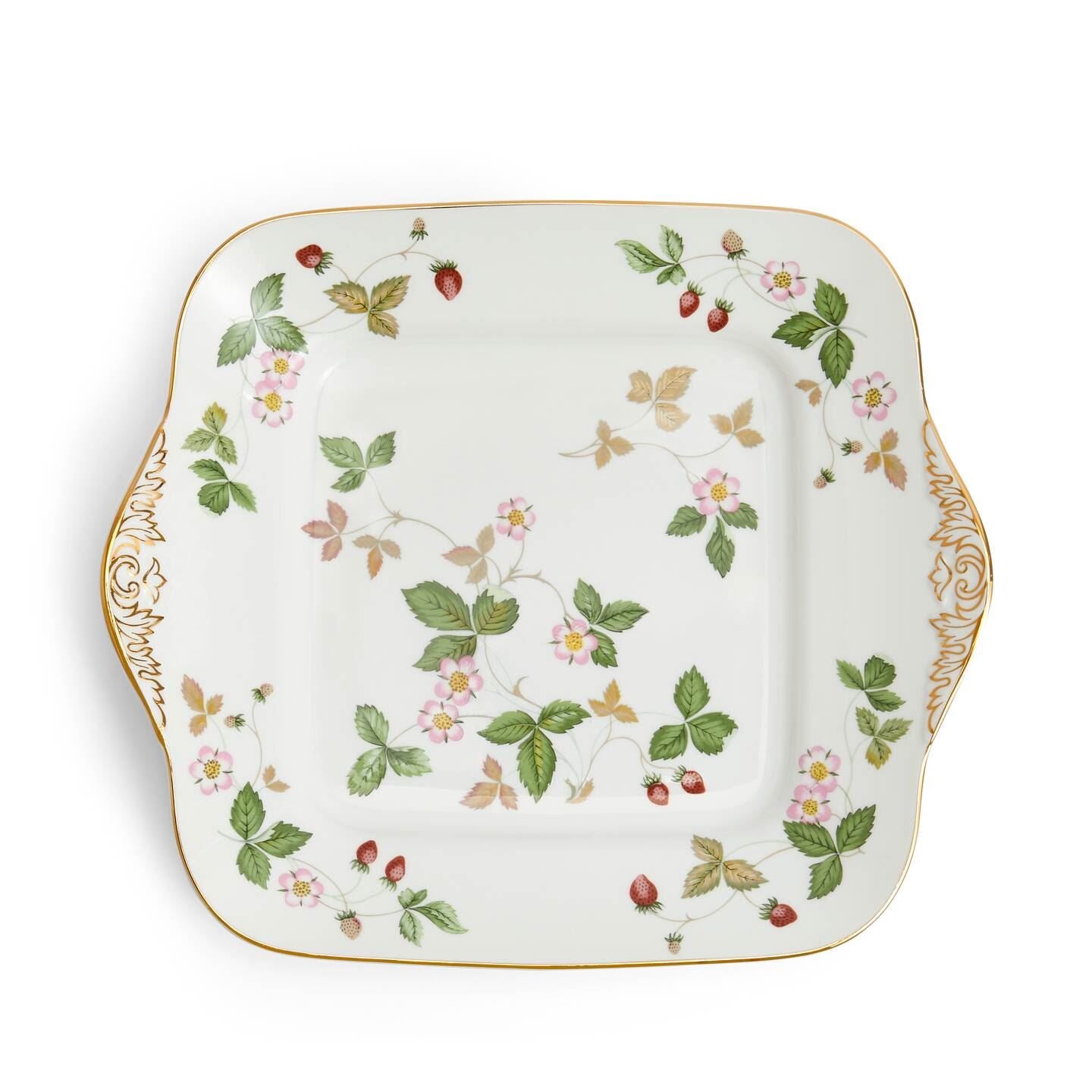 Wild Strawberry Gold Square Plate