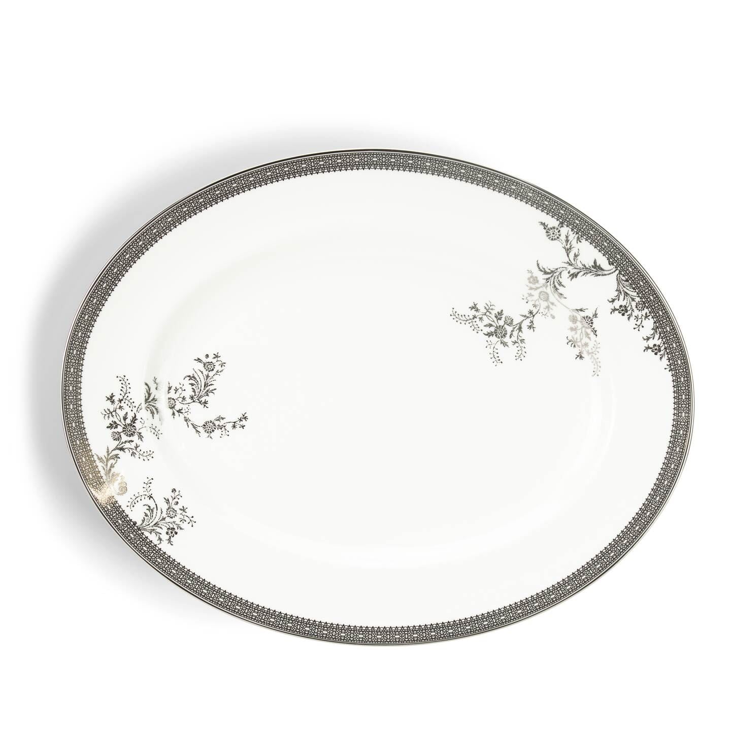 Vera Wang Lace Platinum Oval Dish