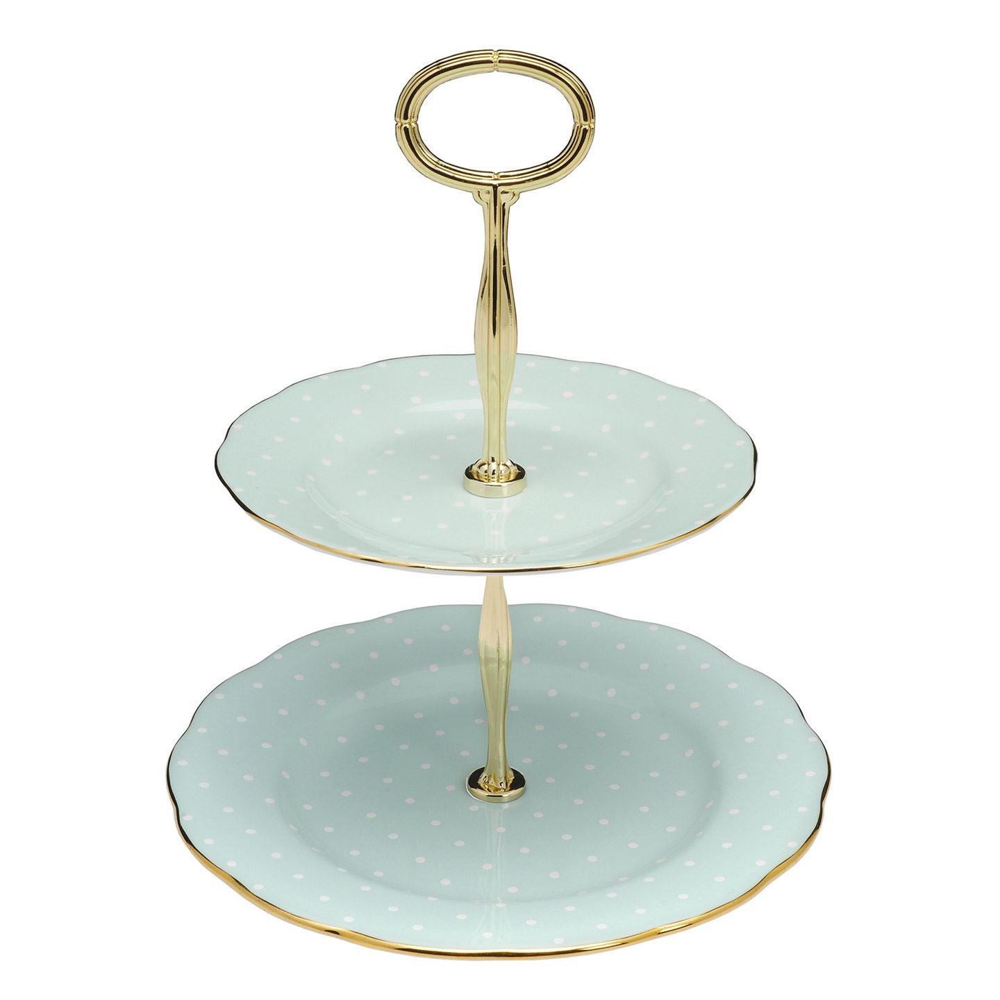 Royal Albert Polka Rose Vintage 2 Tier Cake Stand