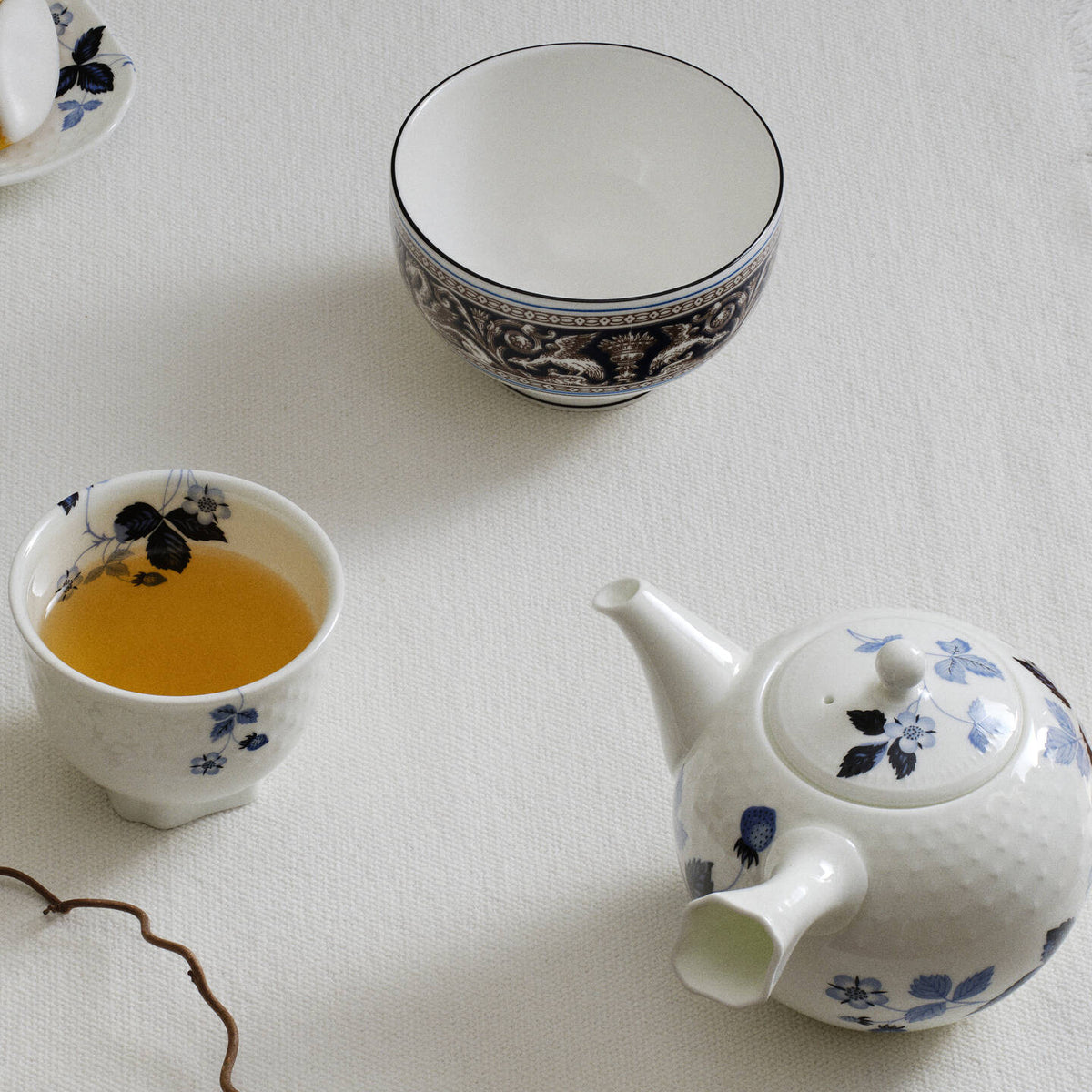Wild Strawberry Inky Blue Teapot